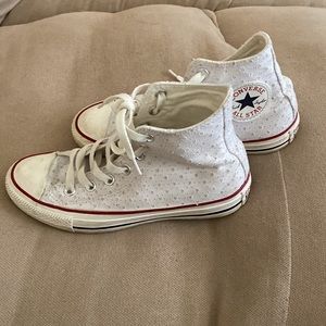 White mini star size 6.5 converse high tops